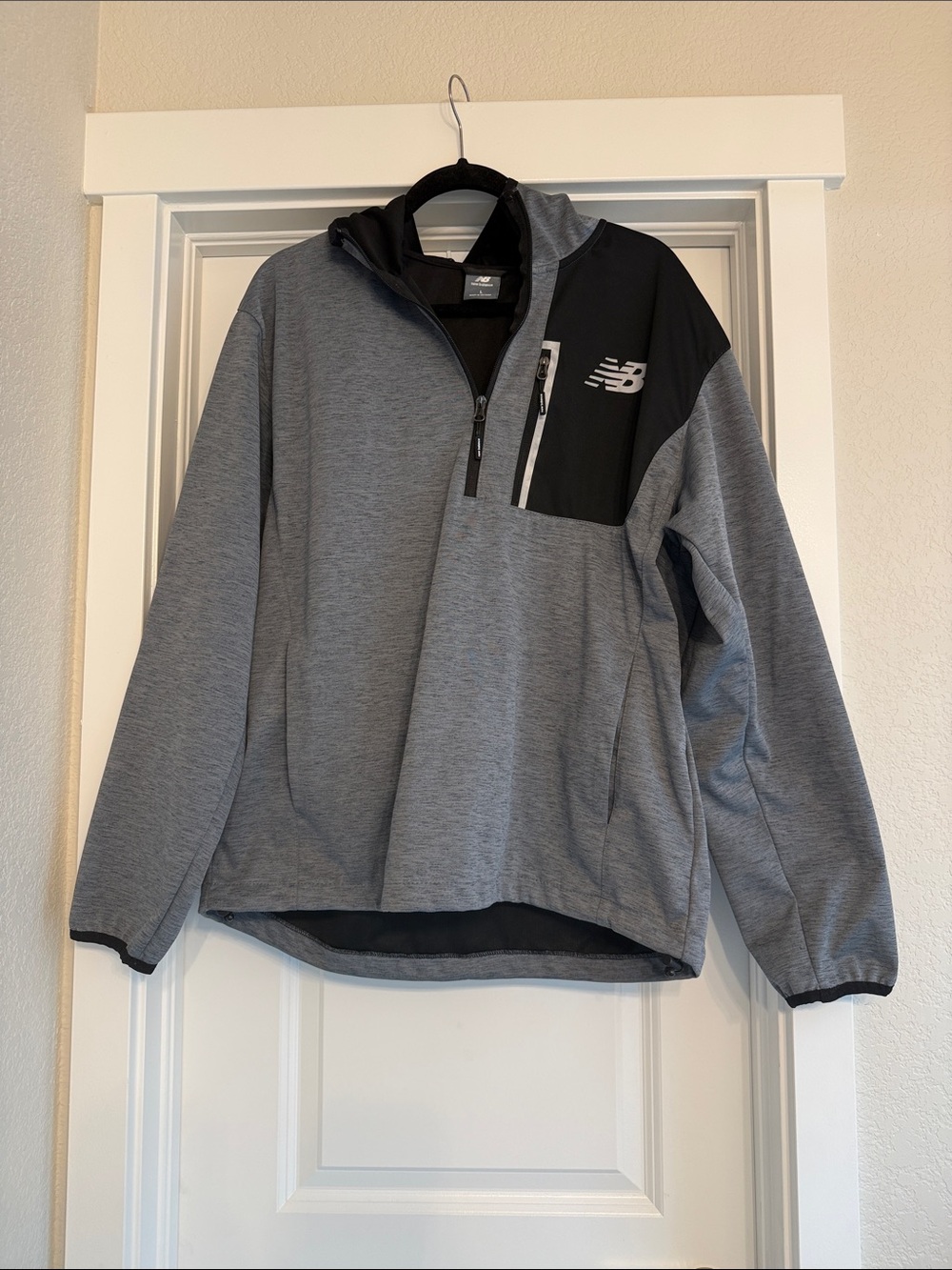 New Balance Kids' Gray & Black Half-Zip Jacket